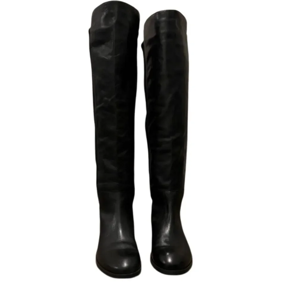Black Leather 50/50 Riding Boot Over Knee Sole Society Calypso Tall Equestrian 6